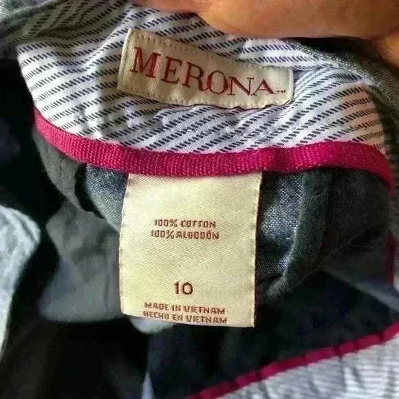 Target Merona Blue low waist shorts with pockets women size 10 - Picture 3 of 4